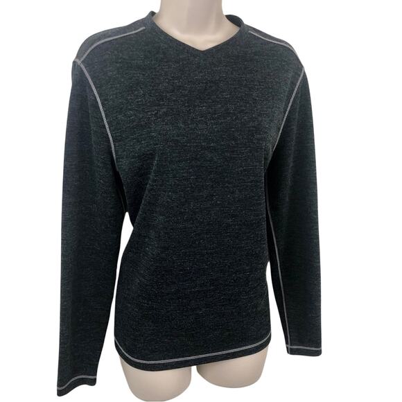 Boca Classics Reel Legends Black Long Sleeve Activewear Top White Top Stitching - Picture 16 of 16